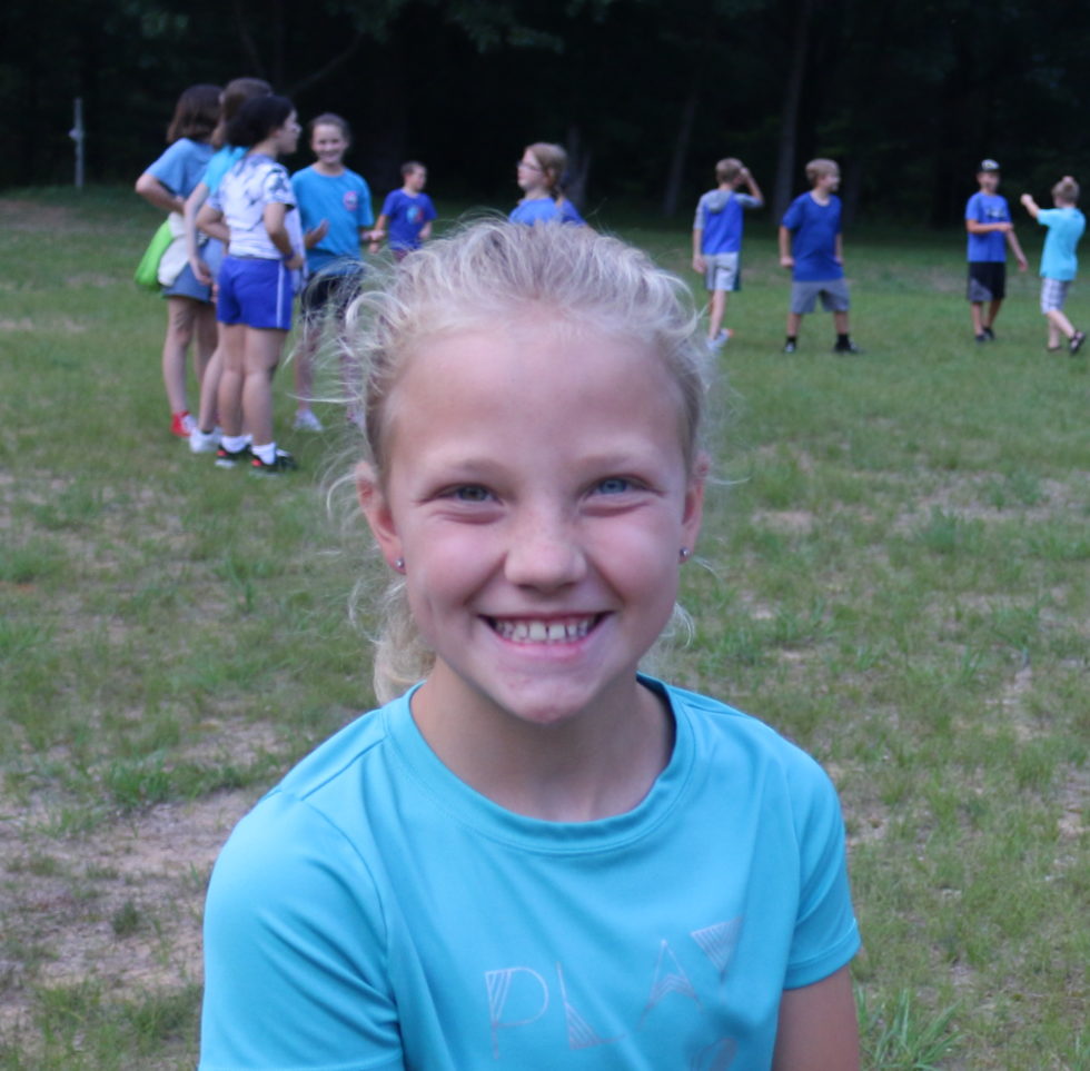 Girl camper smiling